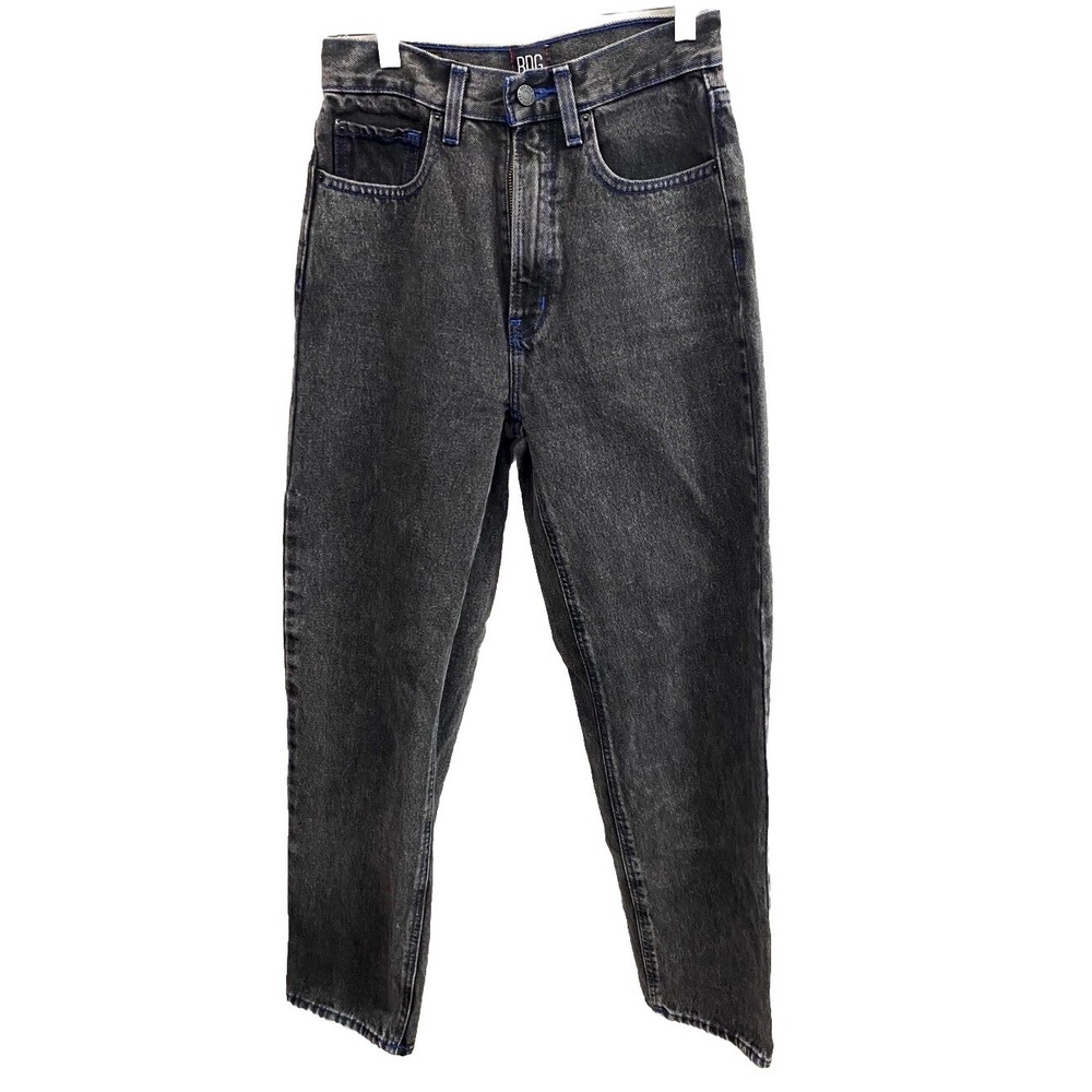 BDG Urban Outfitters High Rise Baggy Jeans Women 25 Black Denim Cotton Acid Wash